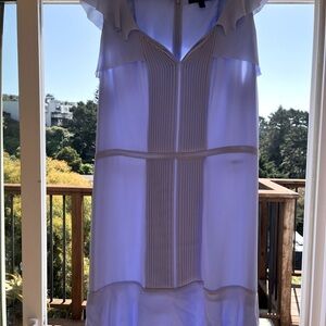 Elegant Periwinkle Flutter Sleeve Dress